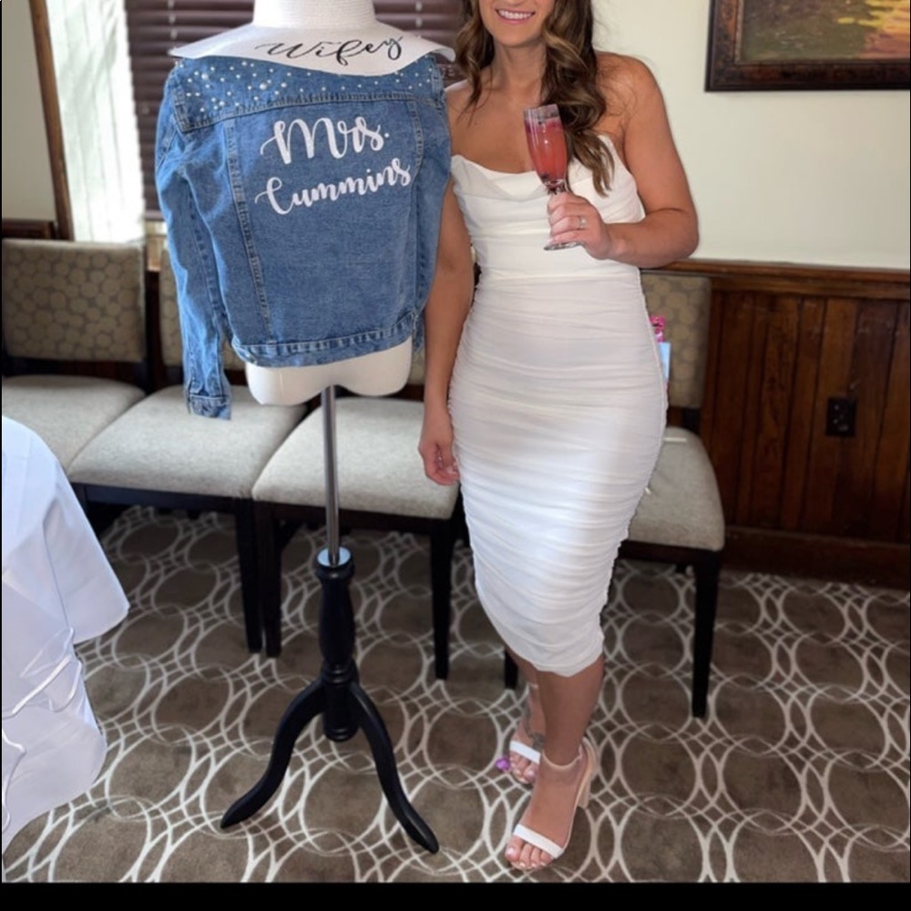 Michael Costello White Midi Dress